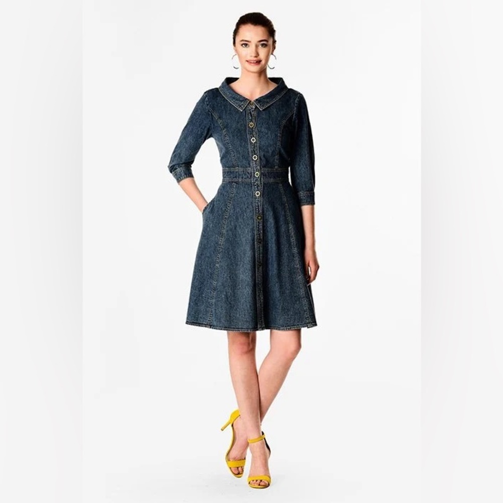 ZAPELLE
Cotton Denim Wide Collar Shirtdress
Smart casual, Work Casual